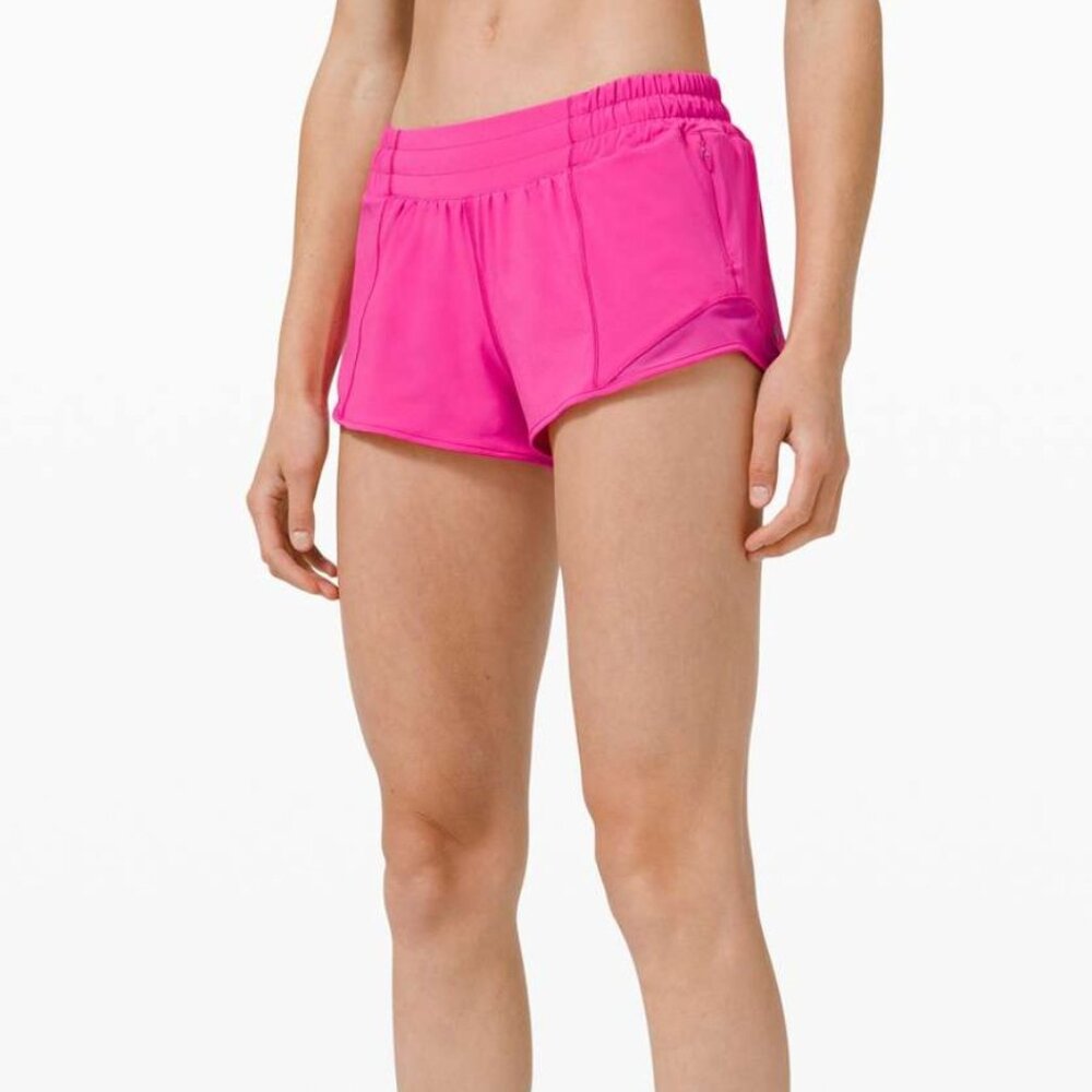 Lululemon RARE! Hotty Hot High-Rise Lined Short 4" Size 2 in Sonic Pink